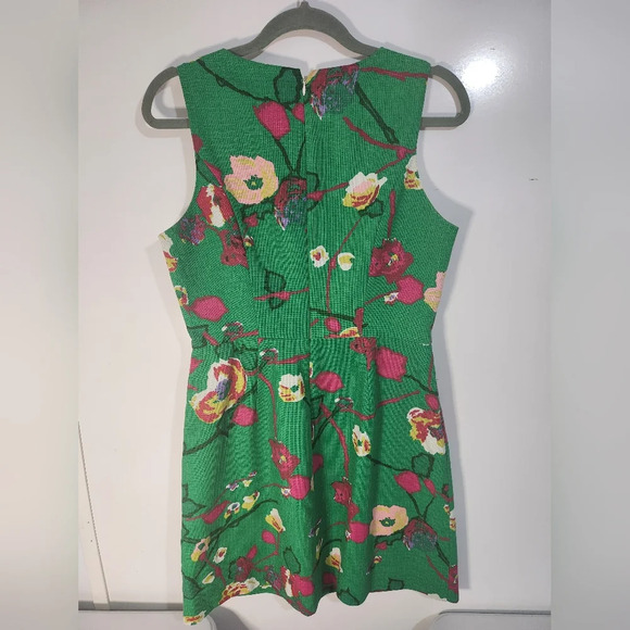 J Crew Floral Green Sleeveless Dress Size 8 - Picture 5 of 7